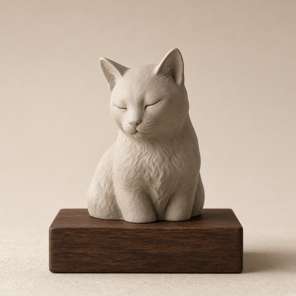 Cat memorial sculpture example